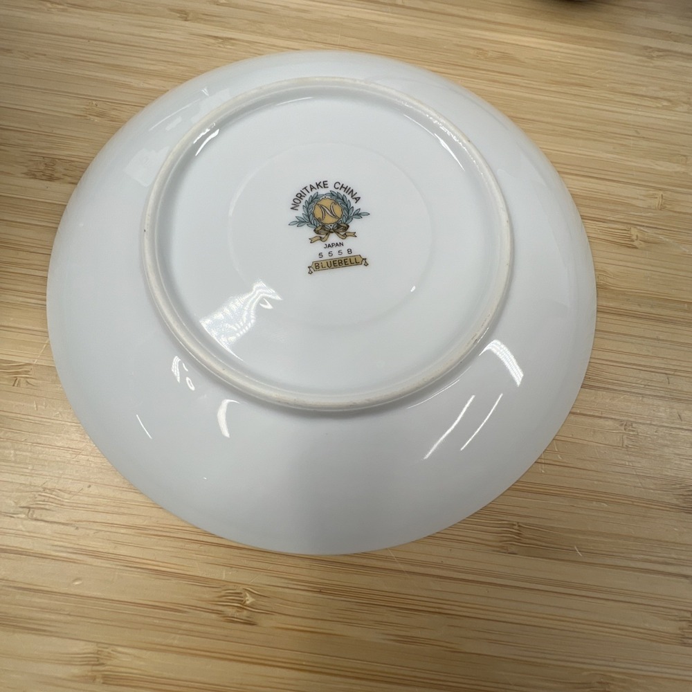 Noritake Bluebell 5558 Tea Cups & Saucers Set of 2 Japan Platinum Trim Excellent - Picture 10 of 13